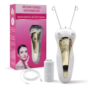 LUMACARE Women Facial Threading Hair Remover, USB Rechargeable Electric Epilator Trimmer, Abs Material, Model Xinghao 668, Batteries Included