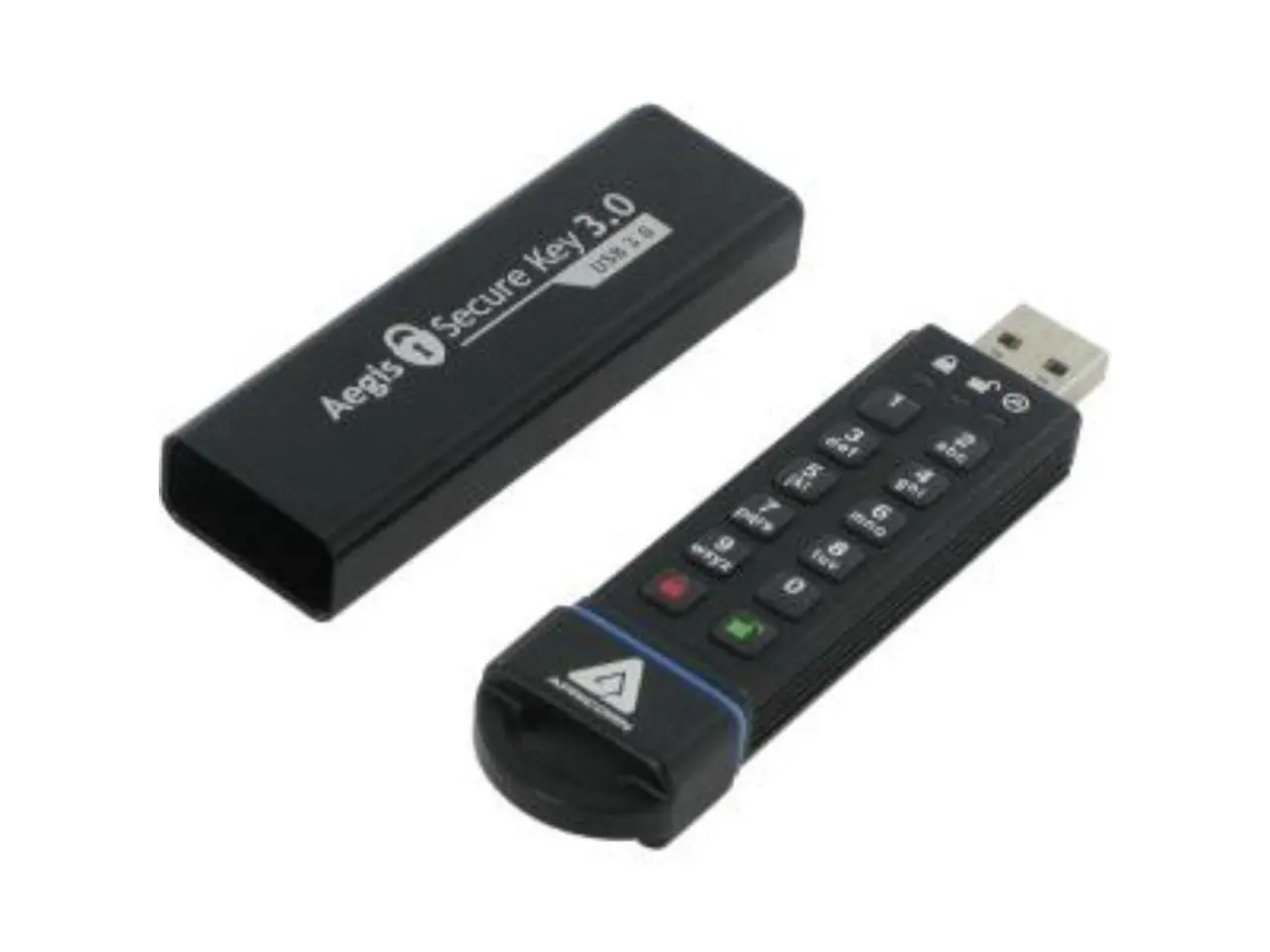 Apricorn 16GB Aegis Secure Key USB 3.0 Flash Drive - 16 GB - USB 3.0 - 195 MB/s Read Speed - 162 MB/s Write Speed - 256-bit AES  ASK3-16GB