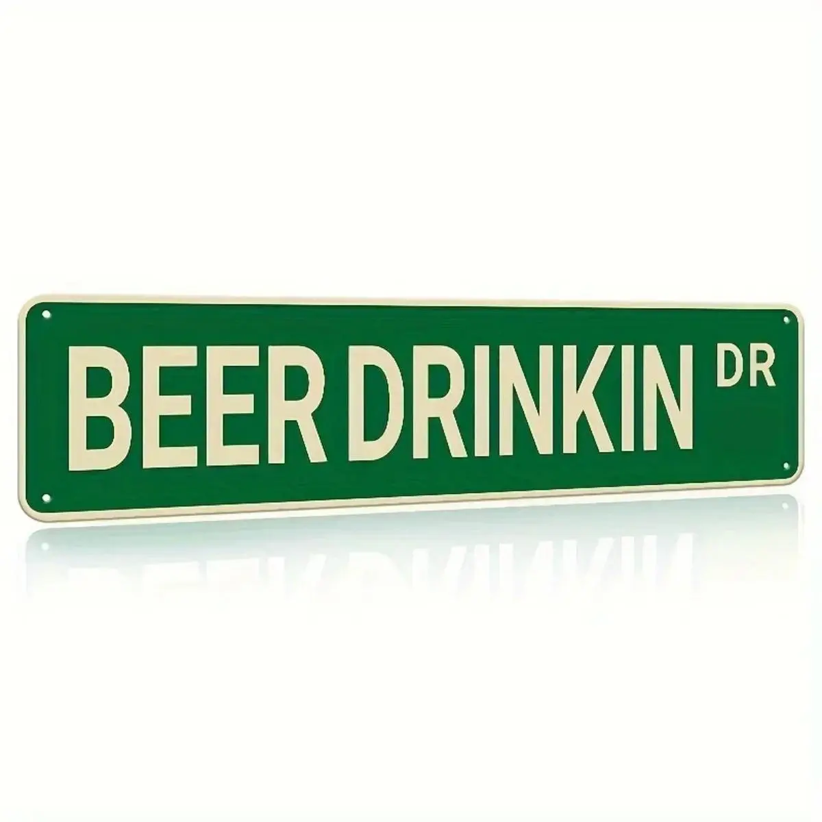 Trend Asian Vintage Green Metal Beer Drinking Street Sign - Lightweight Home Decor Plaque, Preppy Man Cave Wall Art for Home Bar Party - Novelty Gift for Dad (Workspace Decor Compatible)