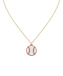 Red and White Baseball Necklace
