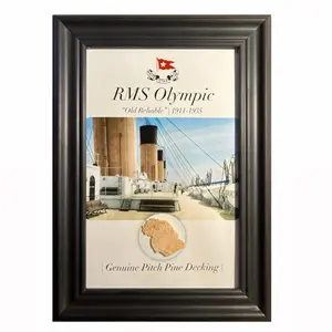 RMS OLYMPIC Genuine DECKING ARTIFACT | 4x6in. Framed Relic w/ COA | White Star Line | Sister Ship of Titanic |