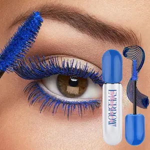 Long Lasting Blue Mascara, 1 Count Natural Curl Eyelashes Mascara for Eyelashes Lengthening Volumizing Defining, Professional Eye Makeup Products, Cosmetic