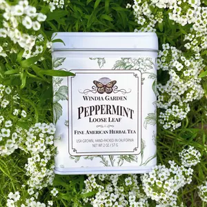 Windia Garden Pure Peppermint Tea – Refreshing Herbal Tea for Relaxation & Digestion - Caffeine-Free - USA Grown - Loose Leaf