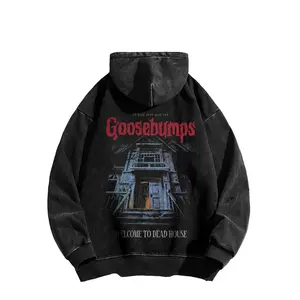 Goosebumps - Welcome To Dead House | Retro Thickened Vintage Hoodie, American Washed Style Themed Hoodie, Made in the USA | Premium 100% Cotton Streetwear Hoodie | Loose Fit