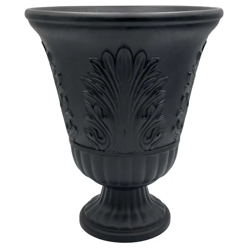 Classic Home & Garden 7030271 19 x 16 in. Plastic Larissa Urn Planter, Black