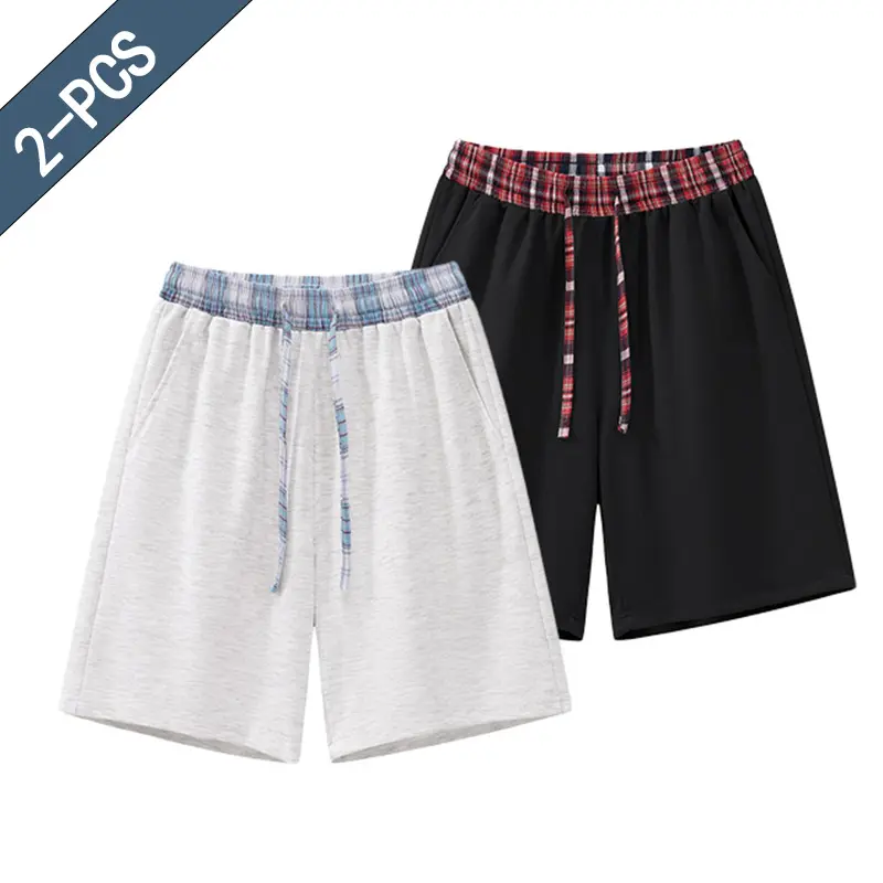 [Summer Vibes] Men’s solid-color drawstring waist shorts, casual regular fit shorts with pockets, suitable for summer wear—men’s everyday bottoms.