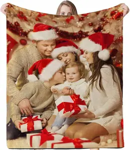 Custom Blanket with Photo, Personalized Fleece Blanket Soft Throw Blankets Birthday Anniversary Christmas Weddings Gift Blanket for Family Friends Besties Couples Dog Pet