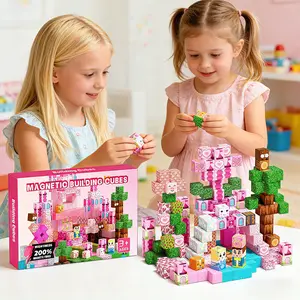 100pcs/150pcs/200pcs Magnetic Building Blocks Princess Castle Toy, Suitable for Girls over 3 Years, Magnet Stem Sensory Set