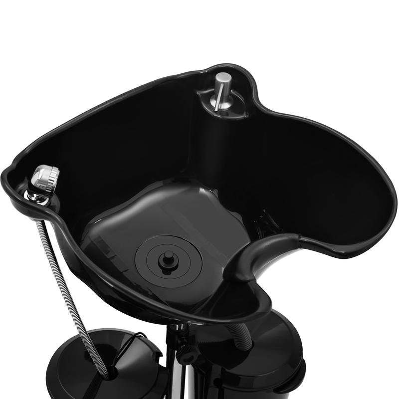 Portable Adjustable Shampoo Bowl with Electric Pump Hair Washing Station Includes 2 Buckets Drain Hoses High-Pressure Sprayer Foot Pedal Switch