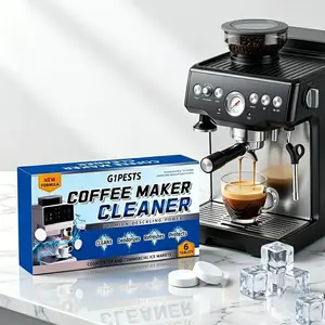 Coffee Machine Cleaner Descaler Tablets - 6Pack, Deep Cleaning and Descaling for All Coffee Makers , Coffee Maker Pot Descaling & Cleaning Tabs, Descale Drip Coffe And Espresso Machines Stainless Steel Grill and Cookware Scrubber 2-in-1 deck grout brush
