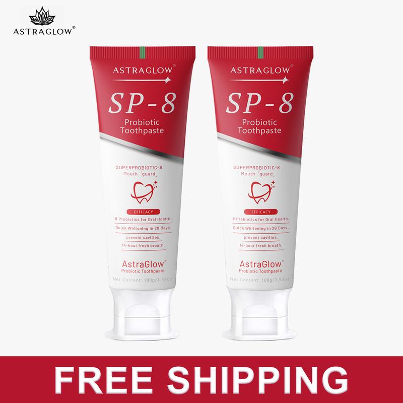 AstraGlow SP-8 Toothpaste  - Fluoride Free for Stain Lightening & Oral Health - Refreshing Fresh Breath Formula