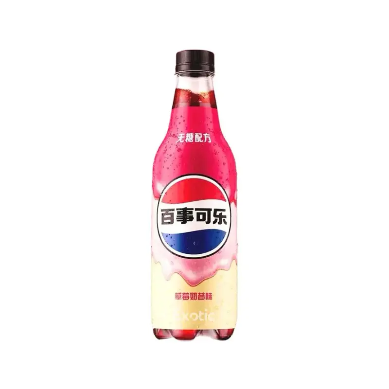 Pepsi Zero Sugar Strawberry Milkshake Flavor Soda, 500ml