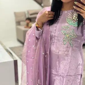 Fursi Light lavender Salwar Kameez with Elegant Design and Matching Dupatta