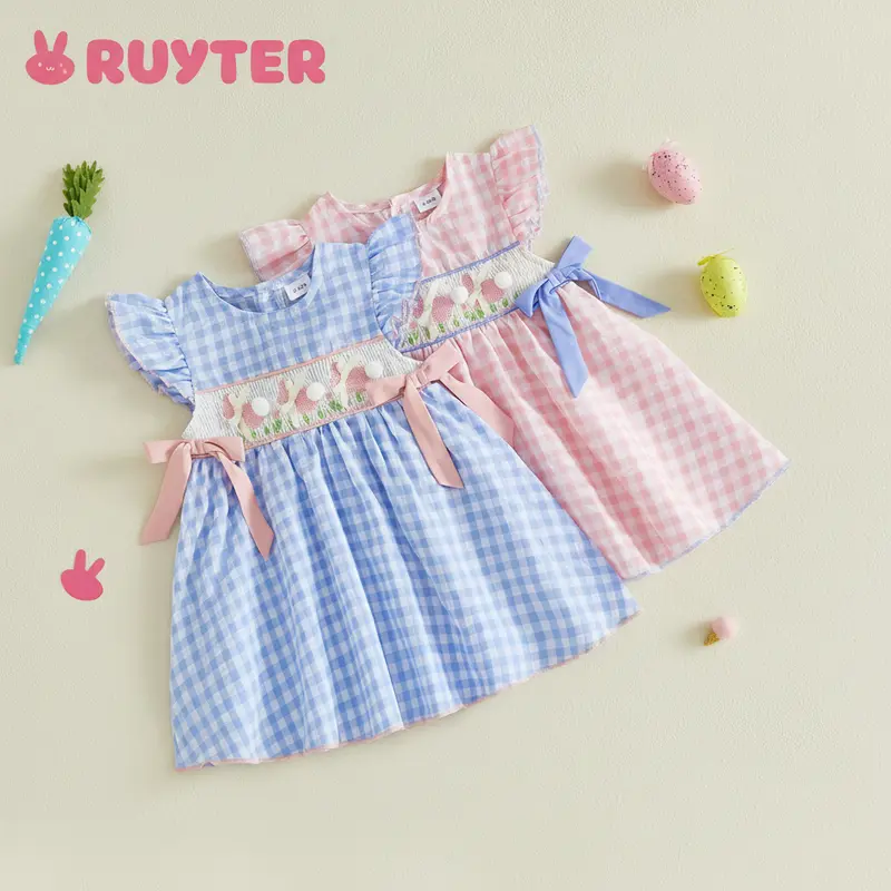 white christmas dresses Pink with Easter Bunnies Dress - Baby Girls