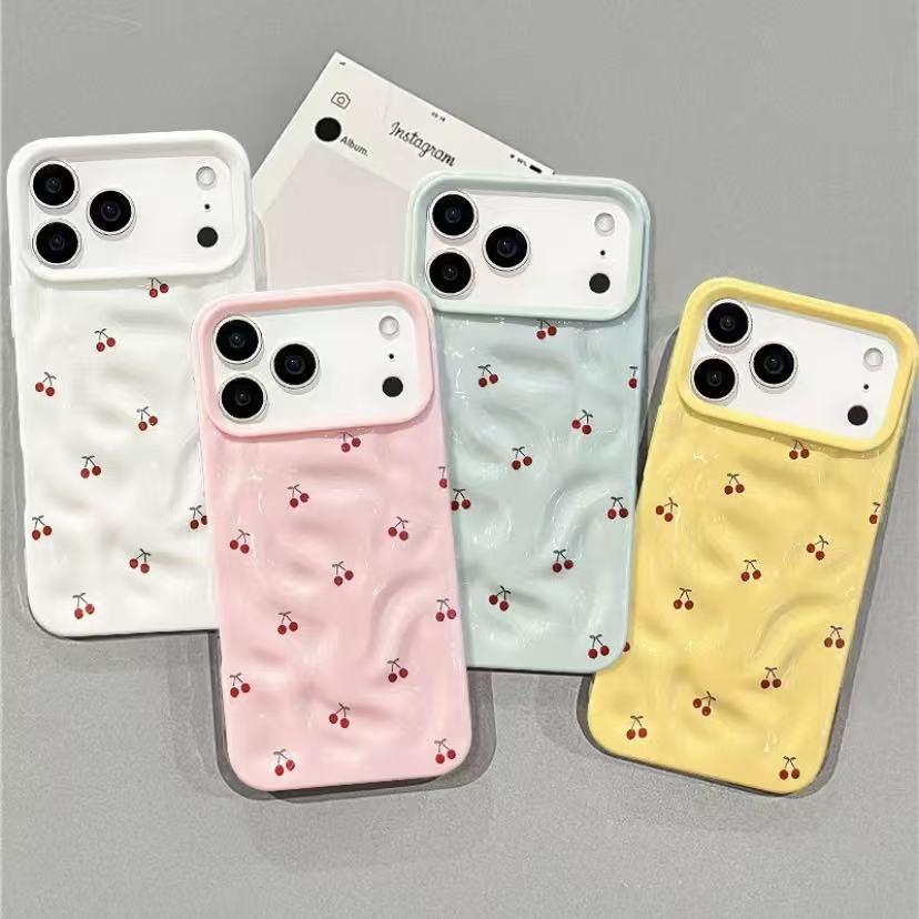 Textured Meteorite Cherry Case PremiumProtection + Irresistible Style! Phone Case withLens Guard, Full - Coverage Drop Protection coniPhone 17/16/15/14/13/12 Pro /11