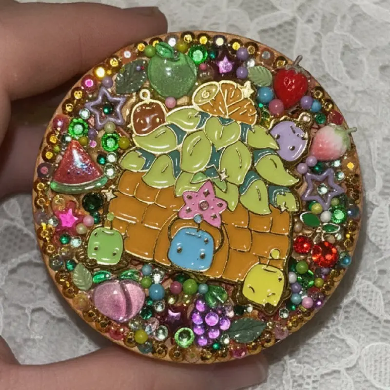 2.5” Junimo Hut Bedazzled Rainbow Fruity Herbal  Tea and Coffee Grinder