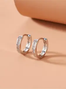Fashionable Artificial Zircon Design Hoop Earrings, Fashion Jewelry for Party, Daily Clothing Decor, Trendy All-match & Exquisite Jewelry for Birthday Gift