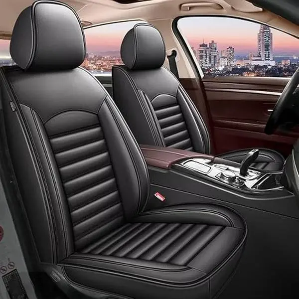 Car Seat Cover For Mitsubishi Outlander Sport 2011-2025 2026   Full Set of Seat Cover Airbag Compatible Waterproof Faux Leather Seat Cushion Automotive Interior Accessories(White Line，Red Line，Black，Biege)-2 Rows 5 Seats  Universal