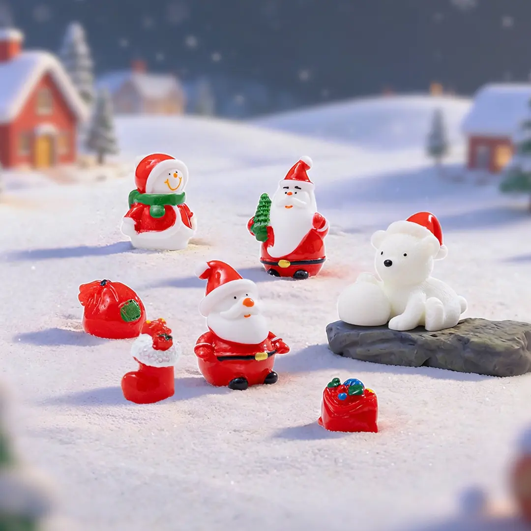 [Back to School]4 Pcs Mini Snowman Figurines, Miniature Decoration Snowmen Figurines with Hat Christmas Micro Landscape Ornament for DIY Fairy Garden-MM1