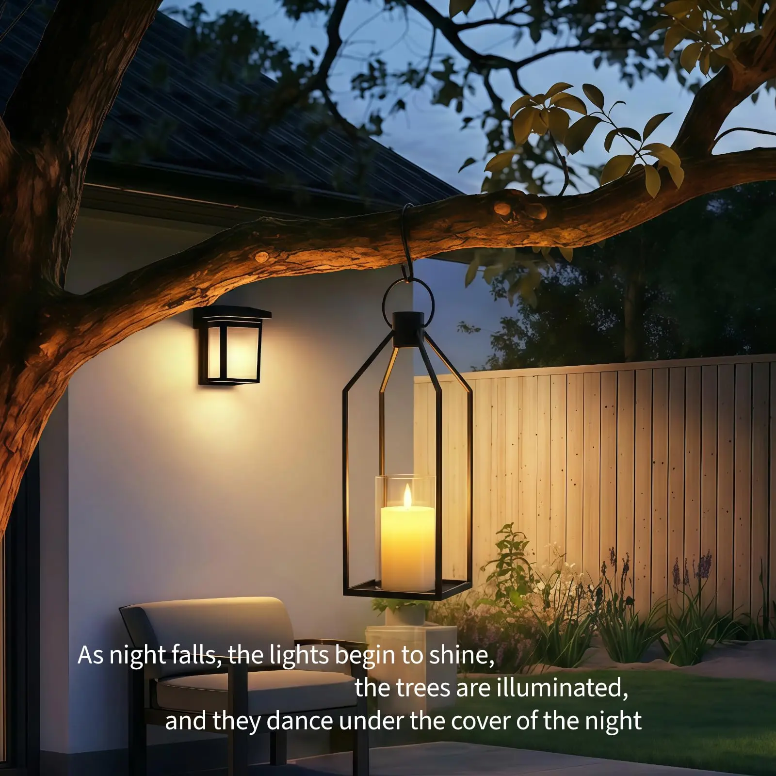 Garvee Modern Farmhouse Metal Candle Lantern Set of 2 with Flameless Flickering LED Candles - Remote Control + 6H Timer - Battery Operated Hanging or Tabletop Indoor/Outdoor Decor for Porch Fireplace Wedding - 12in+15in, Black
