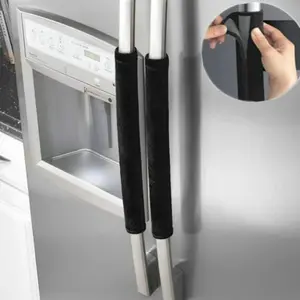 Upgrade Your Kitchen with These Stylish Refrigerator Handle Covers with Dustproof Design - Perfect for Double-Door Fridges! Dustproof Cover