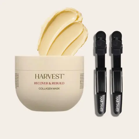 Pallure x Harvest Recover & Rebuild Collagen Mask With Hair Clips Set - for dry and damaged hair - Made for all hair types, Protein-powered repair for healthy and hydrated hair