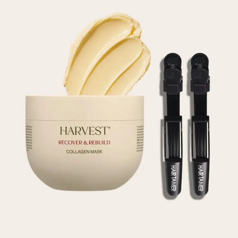 Pallure x Harvest Recover & Rebuild Collagen Mask With Hair Clips Set - for dry and damaged hair - Made for all hair types, Protein-powered repair for healthy and hydrated hair