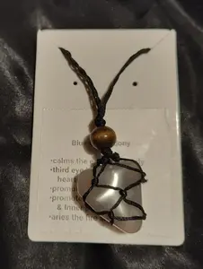 Handcrafted blue Chalcedony necklace