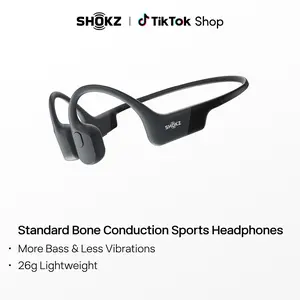SHOKZ OpenRun - Open-Ear Bluetooth Bone Conduction Sport Headphones, Sweat Resistant Wireless Earphones for Workouts and Running, Built-in Mic