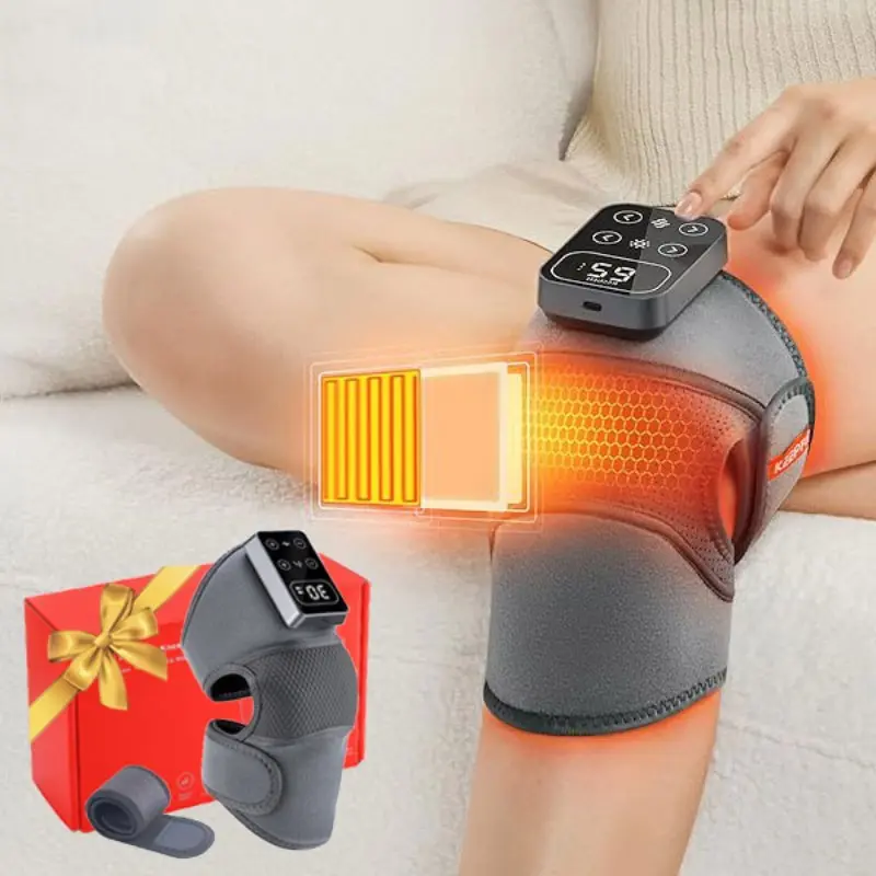 Electric Heated Knee Massager, USB Rechargeable Wireless Knee Heating Pad, Vibration Massage Knee Wrap, Personal Care Appliances for Home & Travel, Knee Pain Tool, USB Rechargeable Massagers