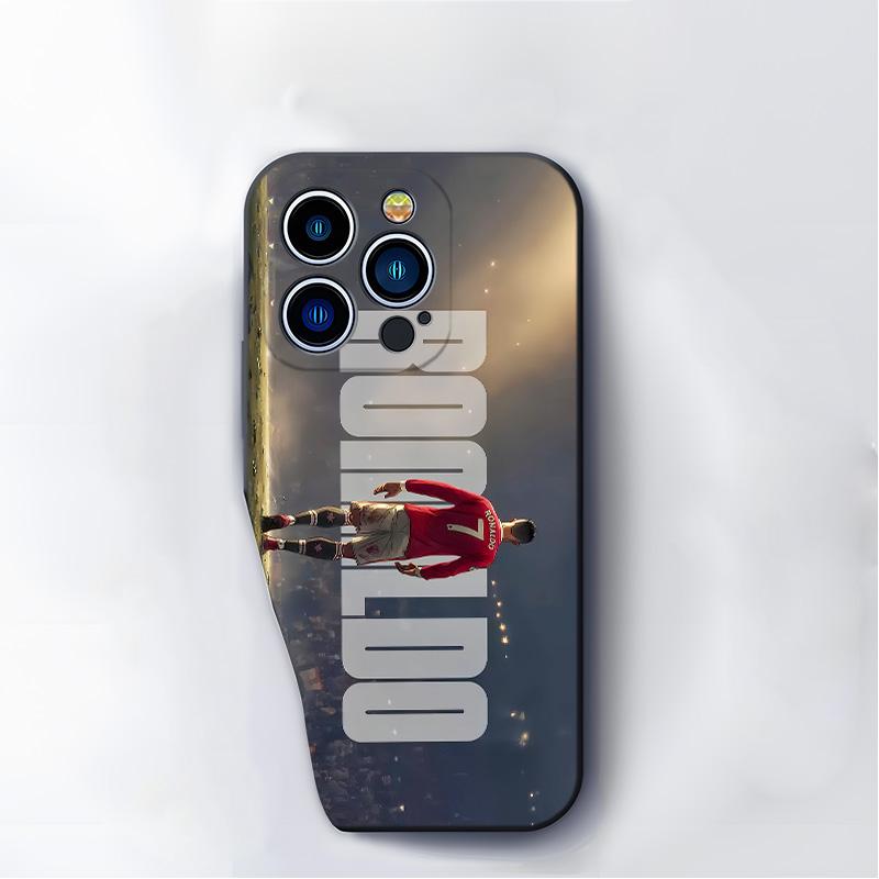 Ronaldo pattern Phone Cases For iphone 16 15 14 13 12 11 X XS PRO PLUS MAX Soft Silicone TPU With flannel Shockproof Full Protection Anti-Drop Shell Cover football