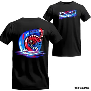 Turbo Drip 1320 Video T-Shirt Super Car Racing Graphic Tee Red White Blue Paint Drip Turbo Print Cotton Crewneck Short Sleeve Streetwear Casual Shirt Perfect Gift for Car Enthusiasts Unisex Classic Fit