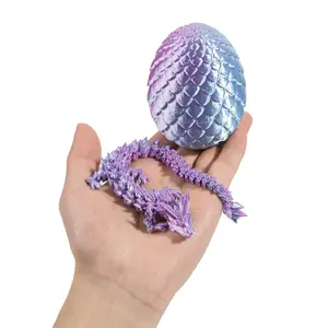 Dragon & Egg Design Statue, 1/2/4 Sets with 2 Pieces per Set, Creative Dragon & Egg Decorative Figurines for Stuffing Easter Eggs, Home Decor Ornaments, Gifts for Boys and Men