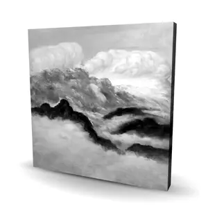 Begin Home Decor C1RC36361HT3QN 36 x 36 in. Grey Clouds - White Landscapes Canvas for Home Decor