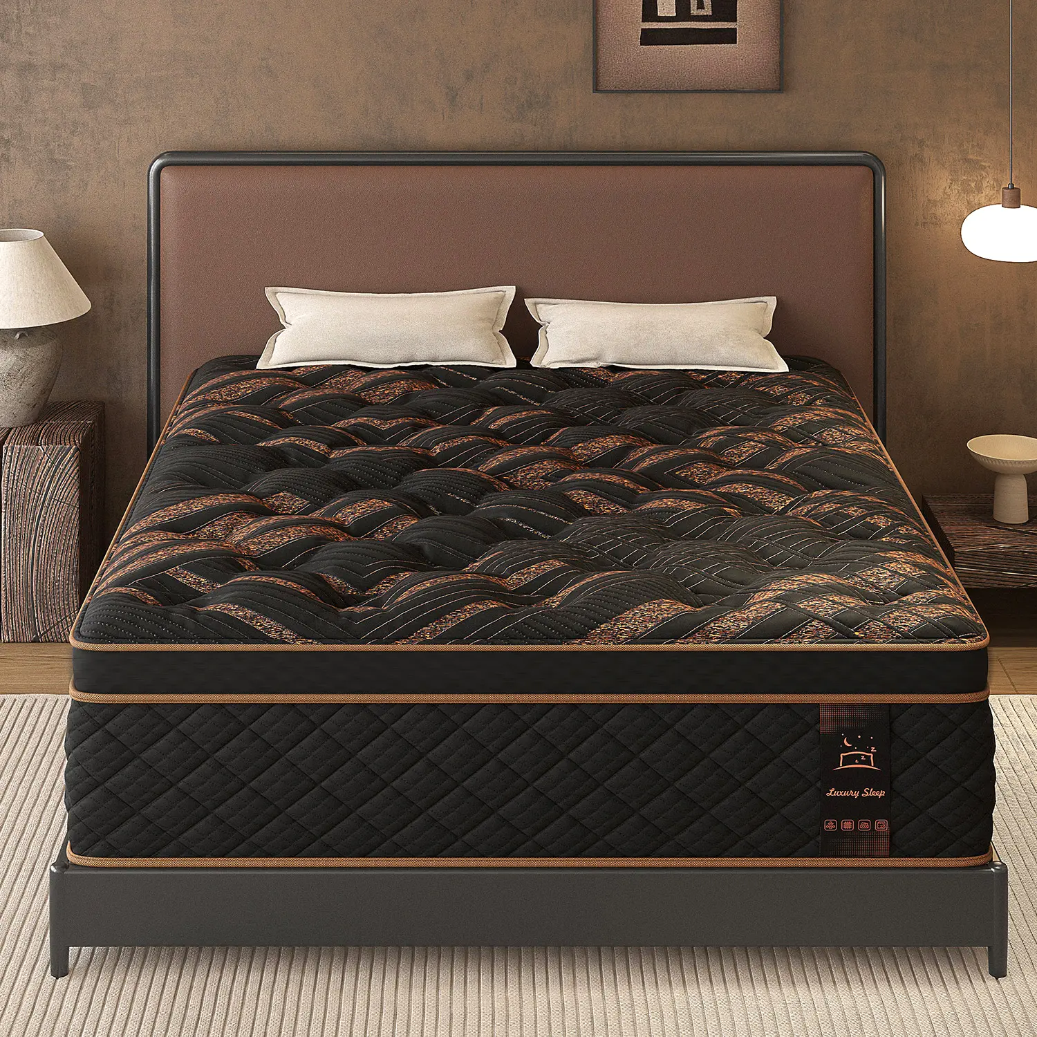 14" Twin Full Queen King Size Mattress in a Box Hybrid Spring Gel Memory Foam,  Euro Top Medium Firm Ergonomic Mattresses for Motion Isolation, Edge Support, 100 Night Trial