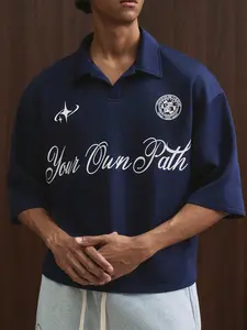 This men's casual vintage polo shirt features a graphic retro font design and star pattern, making it suitable for everyday wear and a great gift for your husband or boyfriend.