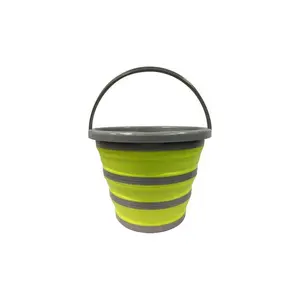 212 MAIN Easy-Collapse Silicone Garden Bucket - 4gal, Compact, Easy Storage, Outdoor Use for Kitchenware & Bar Utensils