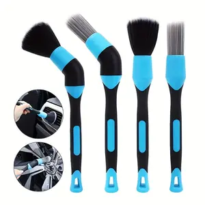 New car detailing brush crevice brush tire cleaning brush soft-bristle interior car wash brush set  Detail Brush Car Ultra Soft Bristle 3 Pack Blue  red Suitable for Large Areas Inside and Outside Vehicles Tire Detail Brush detailing product storage rack