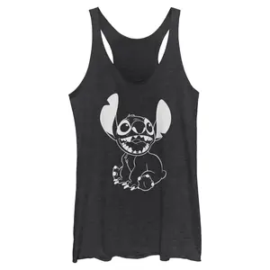 Womens Lilo & Stitch Negative Black and White Racerback Tank