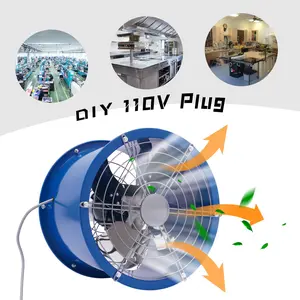 Portable 16''Extractor Fan Blower Spray Booth Paint Workshop Ventilation Exhaust 110V wiring Ventilator