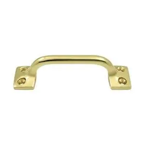 Deltana  Solid Brass Pull in Unlacquered Brass - 4 in.
