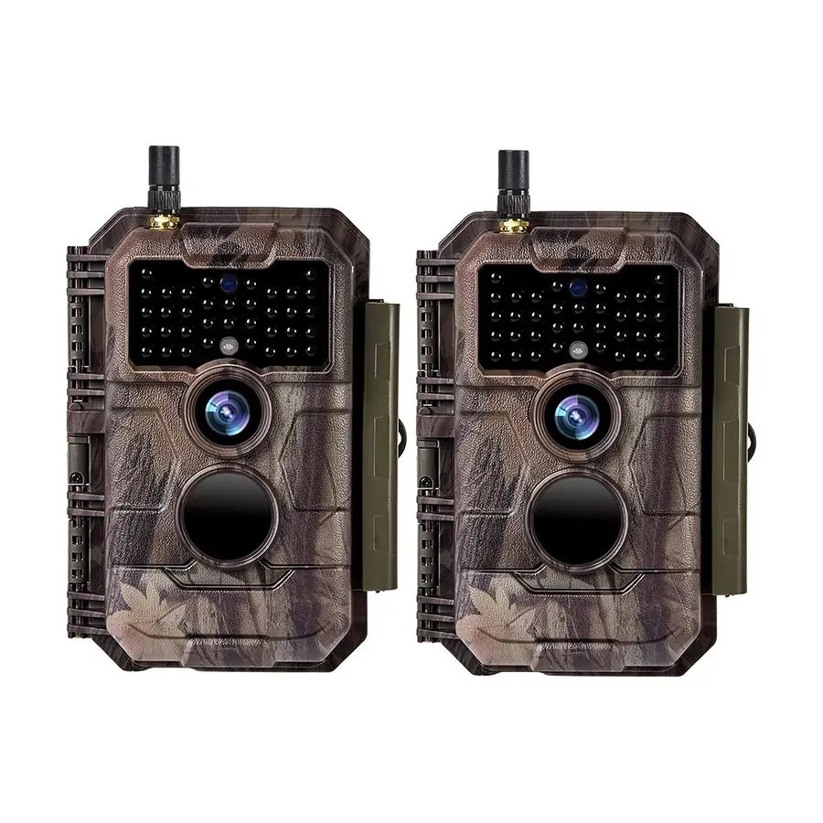 2-Pack Wifi Trail Camera Wireless Game Hunting Cam 24MP Photo & 1296P H.264 Video with Night Vision Motion Activated IP66 Waterproof Time Lapse via Phone App Operated & Share to Social Web Family