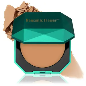 Dark Tone Matte Compact Powder, Face Makeup Contour Pressed Powder, Waterproof, Sweat-Resistant, Foundation, Cosmetic, Silky Soft Powder, 6 Shades Dark Skin Finish Bronzer Powder
