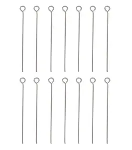 200pcs 304 Stainless Steel Eye Pins, 0.7mm/21 Gauge, Size Selections: 20mm/26mm/30mm/38mm/50mm