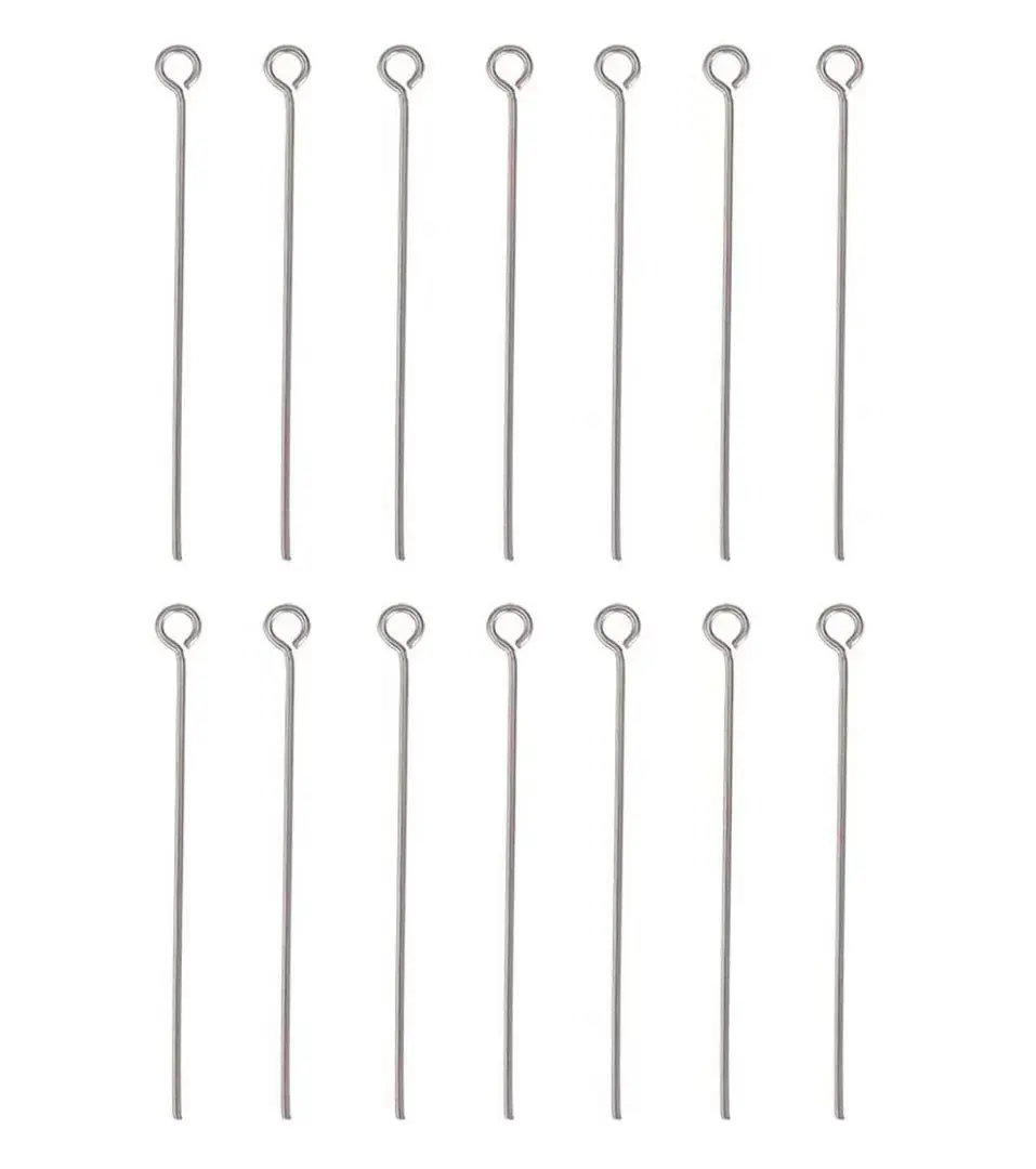 200pcs 304 Stainless Steel Eye Pins, 0.7mm/21 Gauge, Size Selections: 20mm/26mm/30mm/38mm/50mm