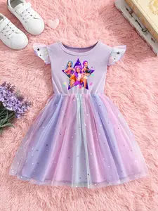 Elegant Youthful Pattern Dress, Loose Fit for All-Day Comfort, Perfect for Parties and Special Occasions, Lightweight and Soft Fabric