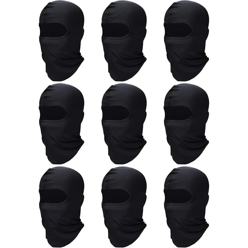 9/8/6 Piece Ski Mask Set,Balaclava Full Face Gaiter Masks for Men,Black,Muti-Color Breathable Hoods for Outdoor Sports Use,Halloween Christmas Party Fathersdaygift,Hand Tools Kits