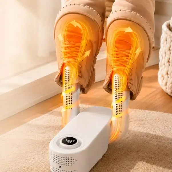 Household Compact Shoe Dryer Machine - Foldable UV Sterilizer, Hands-Free Adjustable Timer, Fast Drying System, Portable Electric Odor Eliminator for Sneakers, Boots, Gym Use by Athletes, Travelers
