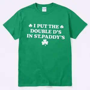 I Put The Double D's In St. Paddy's Day Baby Tee, Funny St. Patrick's Day Shirt, Lucky Girl Y2K St Paddys Baby Tee, Gift for Her