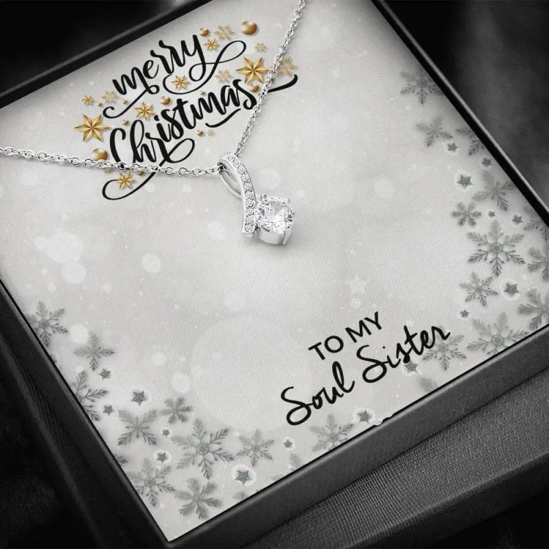 Christmas Present For Best Sister From Brother, Necklace To My Soul Sister Christmas Gift, Personalised Gift For Sister, Soul Sister Jewelry, Necklace With Meaningful Message Card Inside